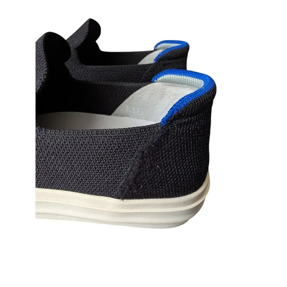 Rothys The City Slip On Sneaker Black Knit Shoes Size 7.5 Womens Comfort